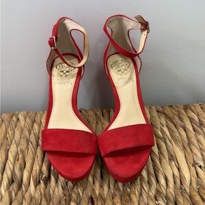 Vince Camuto Bold Red Heeled Sandals